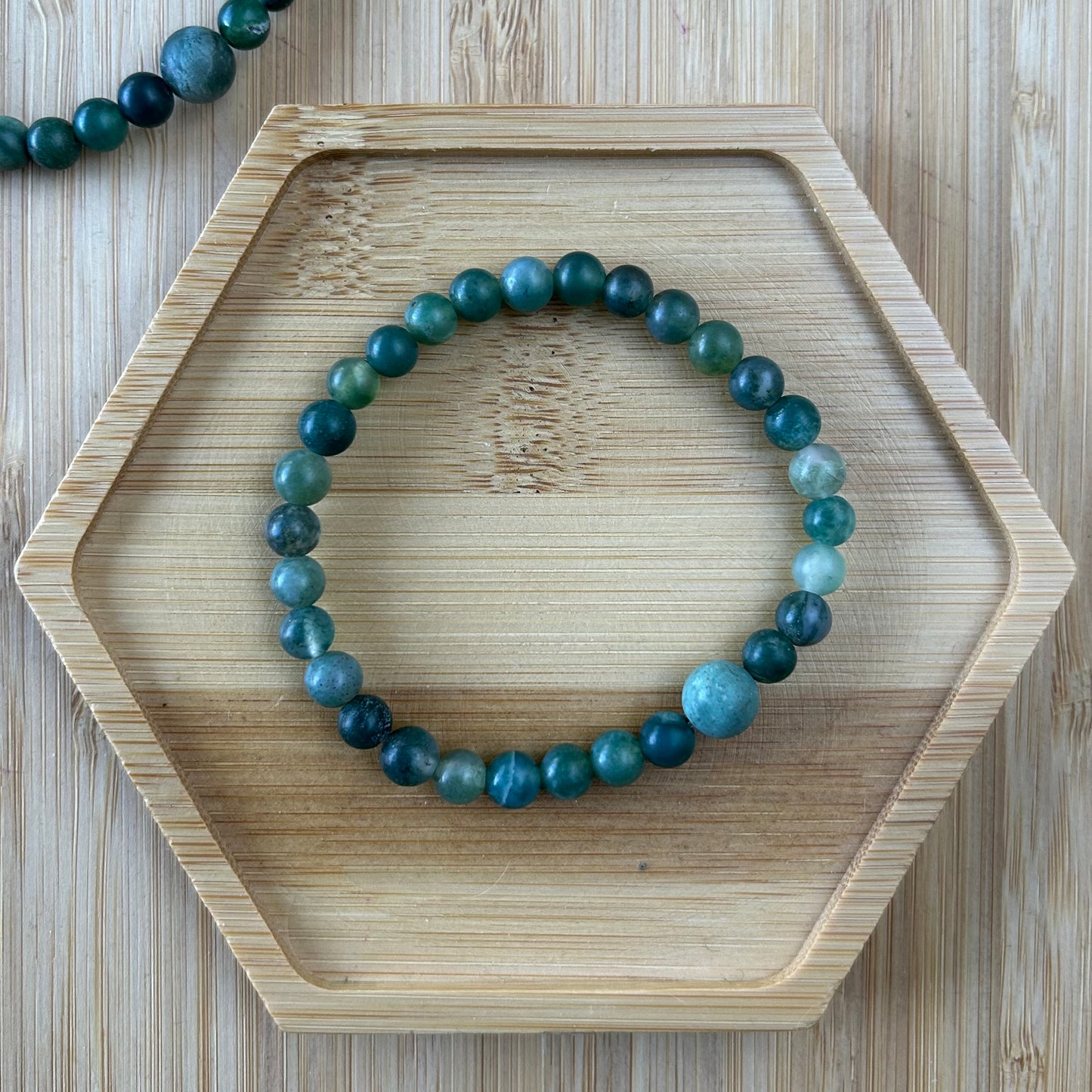 Moss Agate Mala Bracelet