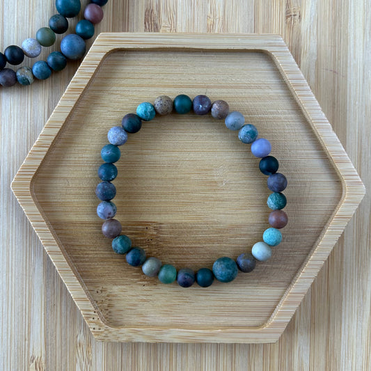 Indian Agate Mala Bracelet